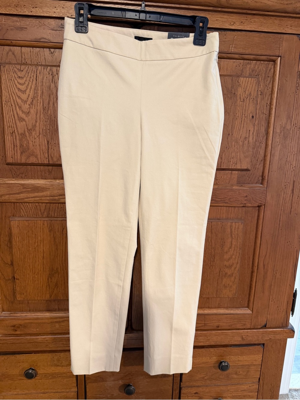 NWT Talbots Chatham Ankle Pants Tan Size 2P Petite Cotton Blend